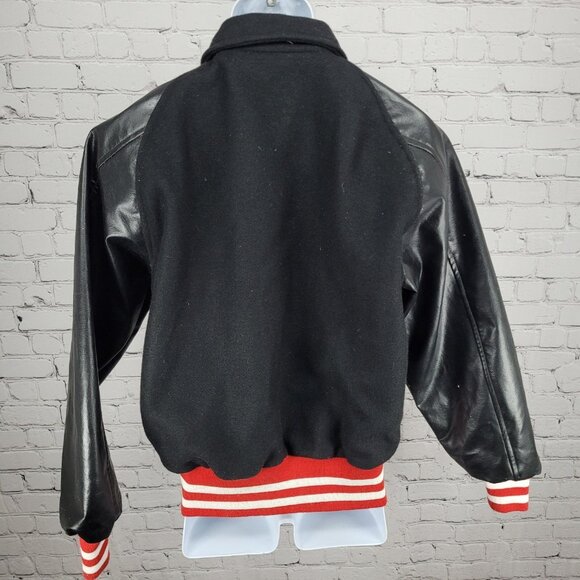 Awards USA Black Retro Letterman Varsity Band Jacket USA Made Size Medium M - Picture 2 of 11